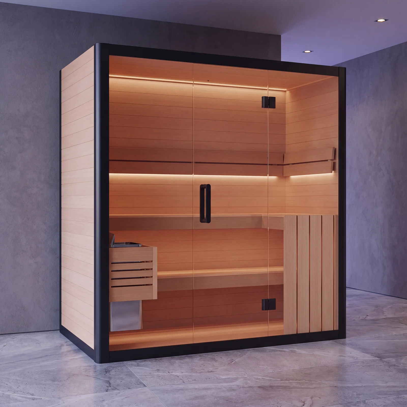 Peakspan Laila indoor sauna — front view